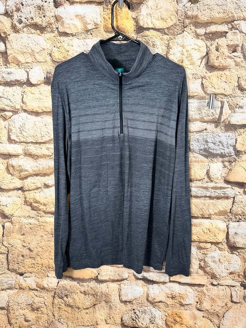 Pro Tour Printed Luxe 1/4 Zip Shirt Size L Gray Long Sleeve Golf Pullover